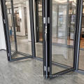 Double Tempered Glass Black Aluminum Bifold Doors